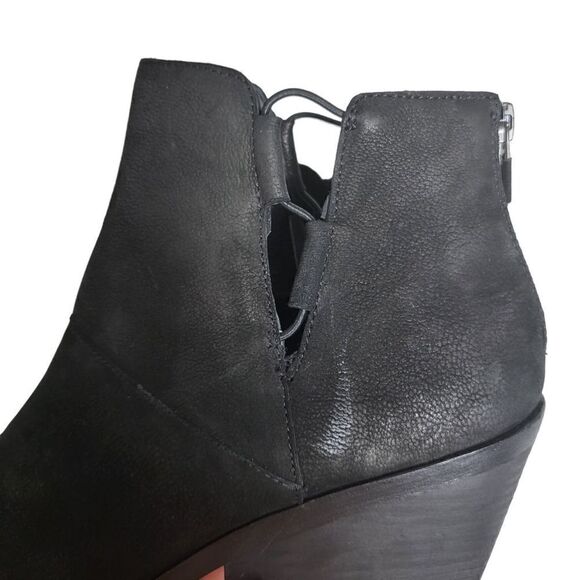 Eileen Fisher Tote Bootie Black Suede Lace Up Side Size 10 - Picture 11 of 13